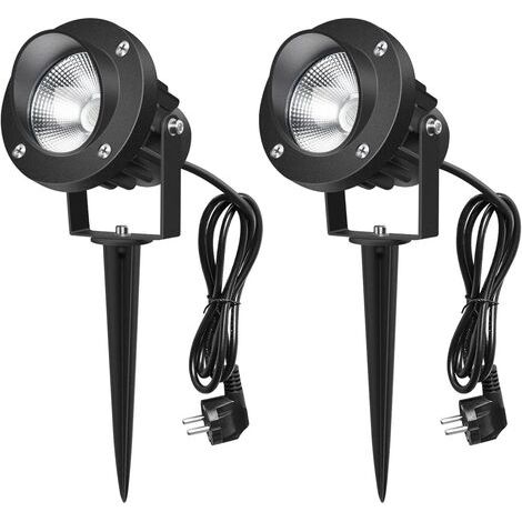 2 Pièces 9W Spot LED Extérieur Lampes avec Piquet 6000K IP65 étanche Conception Rotative LED Lampe De Jardin Extérieur Éclairage pour Jardin décoratif Terrasse Plantes (1/4)