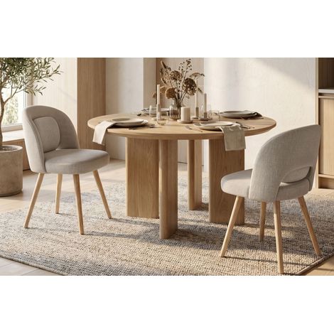 Lot de Chaises 2 chaises coussin inclus Chaise Repas structure en bois revêtement rembourré (1/5)