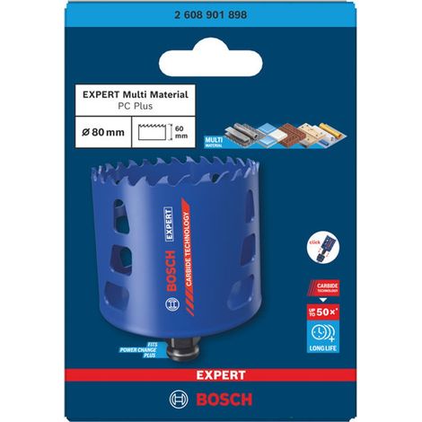 Bosch EXPERT Lochsäge Multi Material Power Change Plus, 80 x 60 mm