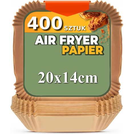 400 inserti di carta per friggitrice ad aria, certificati, formato 20x14 cm. (1/5)