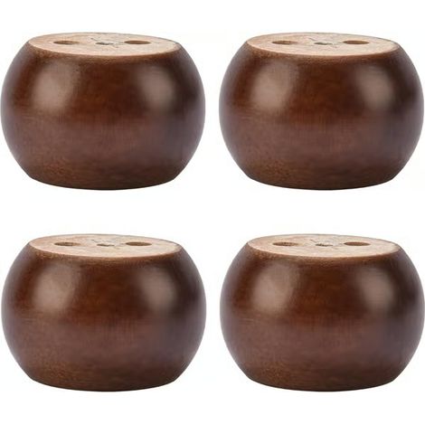 Set de 4 pieds de meuble massifs tournés de 5 cm en noyer pour canapé, armoire, tabouret de relaxation (1/3)
