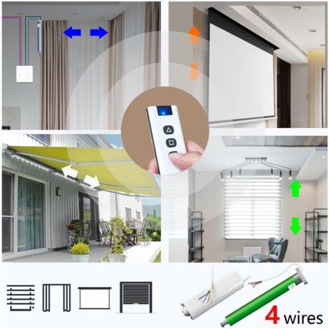 Module de commande sans fil pour stores enrouleurs, télécommande sans fil pour moteur AC, compatible avec les stores enrouleurs, les stores vénitiens et les auvents, AC 220V/230V, émetteur RF, portée  (1/4)