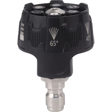 6-in-1 pressure washer spray nozzle, multifunctional, adjustable, 1/4" plug interface, black connection tip (1/5)
