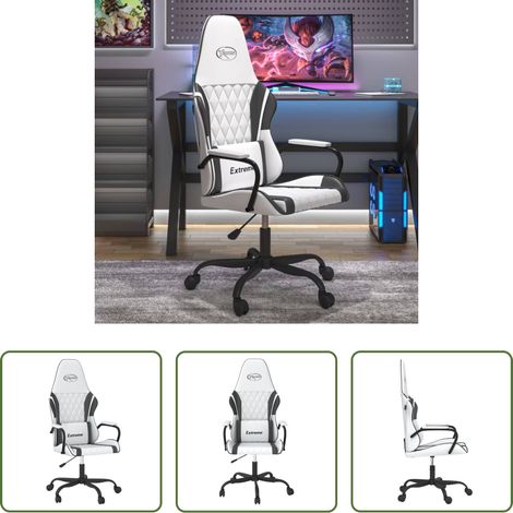 Gamingstuhl Kunstleder - Gaming-Stuhl Weiß und Schwarz Kunstleder (1/5)