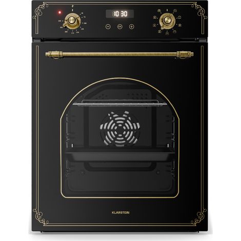 Klarstein – Four vapeur encastrable 45 cm – 49 L, 9 fonctions, minuterie numérique, nettoyage vapeur, gril ventilé, classe A, verre trempé noir