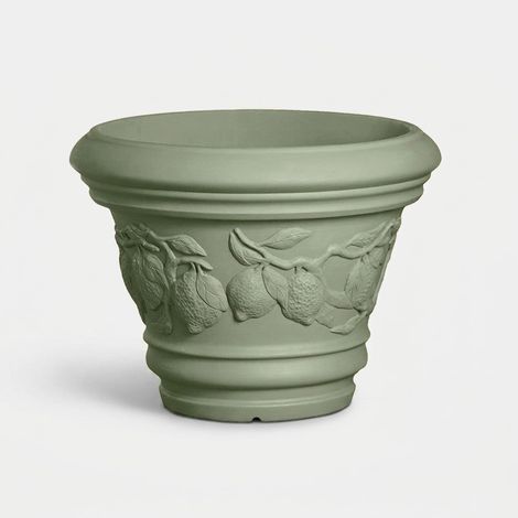 Pot de fleurs décoratif d'extérieur en polyéthylène Limoni - Vert foncé (1/3)