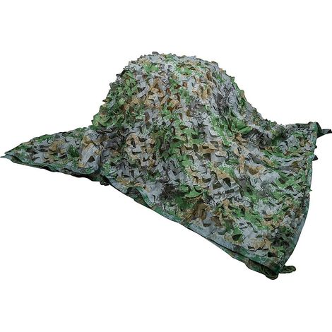 Filet de Camouflage en rouleau en vrac, filet d&aposombrage, bâche de Camouflage 3x3m, cache, clôture décorative de Camping (1/5)