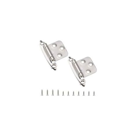 Bisagras para puertas, 1 par de bisagras para armarios, cómodas y puertas de ropero (plateadas) - Crezuo (1/4)