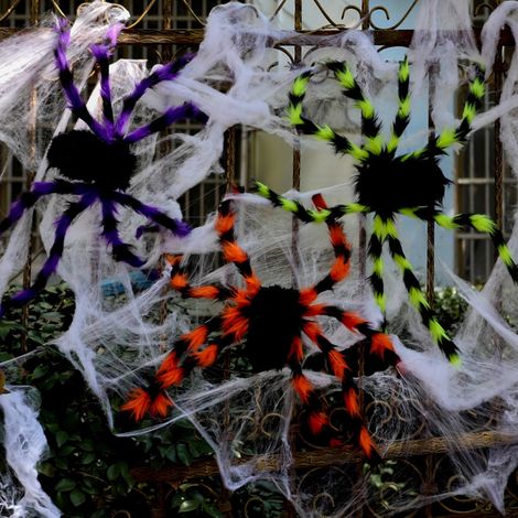 Araignée En Peluche - Décor D'Halloween - 75 Cm - Pour Intérieur - Ornement Festif Automnal - 1 Pièce (1/4)