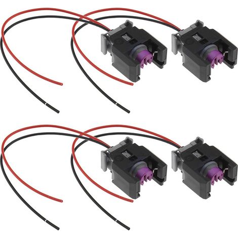 Lot de 4 connecteurs électriques pour injecteur diesel de voiture 13816706 compatibles avec les pièces de voiture Sprinter étanches 2 broches 15 cm (1/5)