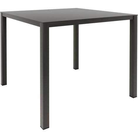 Grandsoleil Gartentisch wetterfest Metall Brunch 80 × 80 cm schwarz Gartentisch (1/3)