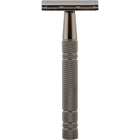 Coupe-barbe manuel 5 lames professionnel métal sécurisé portable double face tondeuse à barbe noir (1/5)