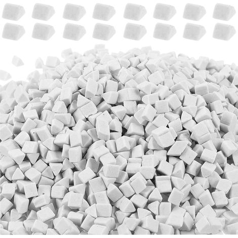 Abrasif pour Polissage en Céramique Blanc Triangulaire 4mm  Abrasif de Polissage Soi-même, pour Pierres Gemmes et Cristaux Mixtes, Forme Triangulaire