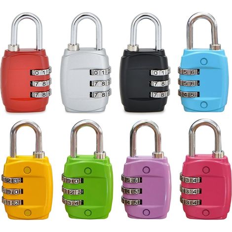 4 Pièces Cadenas Code 3 Chiffres,Serrures à Bagages Cadenas à Combinaison,Locks pour Valise,Cadenas Code de 3 Chiffres pour Bagages,École,Abri de Jardin,Gym,Garage (1/5)