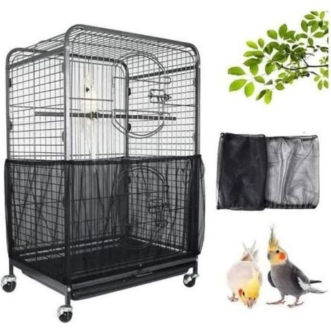 Extra Large Cage À Oiseaux Graines De Recueil De Graines Jupe De Garde Cage À Oiseaux Filet De Maille En Nylon Perroque COUVRE-CAGE (1/4)