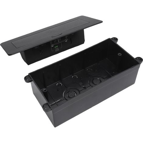 Multiprise escamotable de bureau avec 2 prises secteur 16 A 4000 W, 1 port USB-A et 1 port USB-C, pour salle de conférence (1/5)