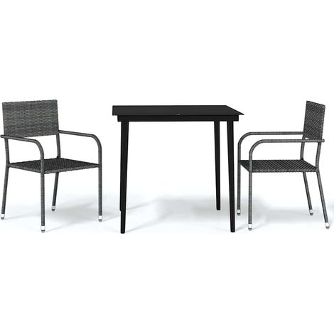 Maison Exclusive - Set Mobili da Pranzo per Giardino 3 pz Grigio