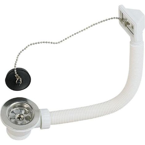 Scarico per lavello in acciaio inox con troppopieno D 70 (1/2)