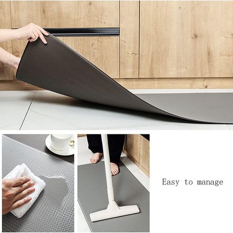 Tapis Cuisine Antidérapant, Tapis de Cuisine Devant Évier, Paillasson Intérieur Tapis, Tapis de Passage, PVC Imperméable, en Plastique, robinet étanche et robuste, prêt à l'emploi (1/5)