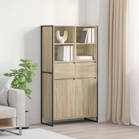 vidaXL Credenza 2 pcs Sonoma 81 x 36 x 150.5 cm Legno multistrato