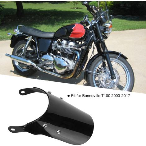 Pare-brise transparent pour moto Bonneville T100 (2003-2017), noir (1/5)