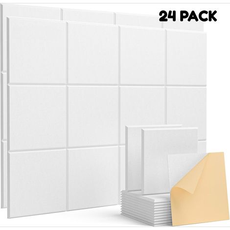 Lot de 24 Panneaux Acoustiques Autocollants 30x30 cm – Isolation Phonique Murale en Polyester (1/5)