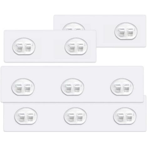 Lot de 4 crochets adhésifs pour étagère de douche, 3 crochets et 2 crochets, sans perçage, crochets muraux transparents pour étagère de salle de bain panier d'angle porte-savon salle de b