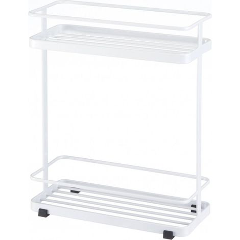 YAMAZAKI home Scaffale portaoggetti da bagno e doccia, taglia unica, bianco (1/3)