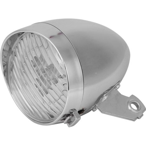 Phare de Vélo Vintage à 3 LED, Lumière Avant pour Bicyclette Fixie, Accessoire Cyclisme Argenté (1/5)