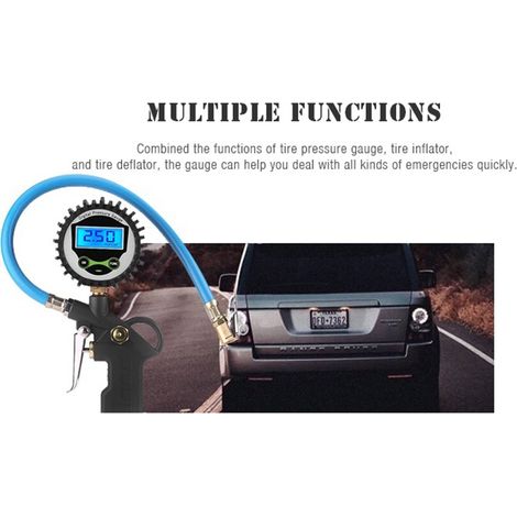 Manomètre numérique de pression des pneus avec valve à 90 degrés (1/5)