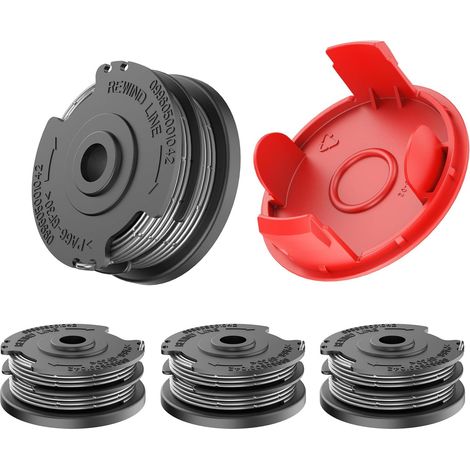 Bobines de débroussailleuse, pour Bosch F016800351, compatible avec Bosch AdvancedGrassCut et gamme ART, Compatibles Bosch tondeuse à gazon pièces de rechange (4 bobines + 1 couvercle) (1/5)