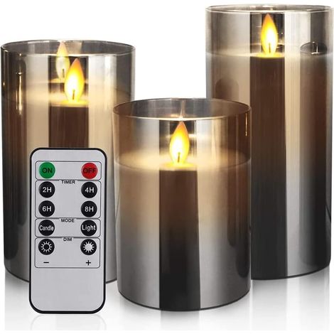 Flammenlose LED-Kerze mit realistisch flackernden Flammen, batteriebetrieben mit Timer und Fernbedienung für Partydekoration