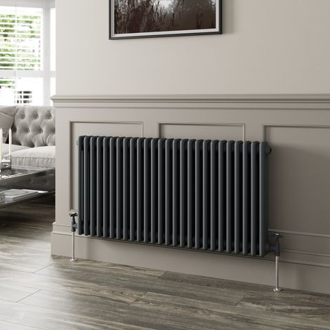 600 x 1190mm Triple Horizontal Traditional Colosseum Anthracite Column Radiator (1/5)
