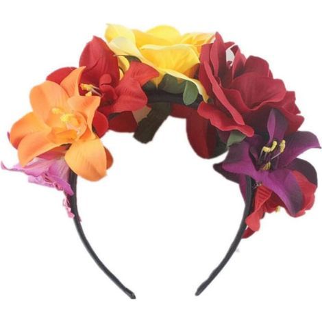 Bandeau couronne de fleurs. bandeau d'Halloween. couronne de roses. accessoire de coiffure floral