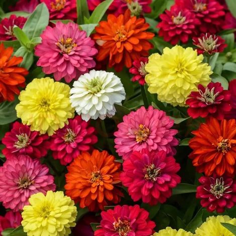 Zinnia Elegans 100 graines – Mélange de fleurs pour plantation jardin, pots et bordures