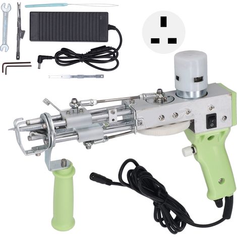 Pistolet à touffeter pour débutant 40 points par seconde, protection multiple, machine à tapis électrique DIY 100-240V, vert, prise UK (1/5)