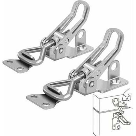2 pièces, serrure à charnière en métal, fermeture à levier, résistant à la rouille, fixation solide, clip de verrouillage à charnière pour sécuriser et sécuriser les valises, placards, portes
