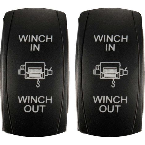 Un interrupteur à bascule laser instantané à 7 broches, compatible avec l'entrée/sortie du treuil, 12 V, ON-OFF-ON, avec un indicateur LED bleu clair. (1/4)