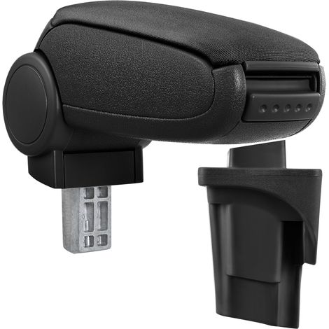 [pro.tec] Reposabrazos central para Seat León 1P (2005-2012) - apoyabrazos con compartimento - tapizado - tela - negro