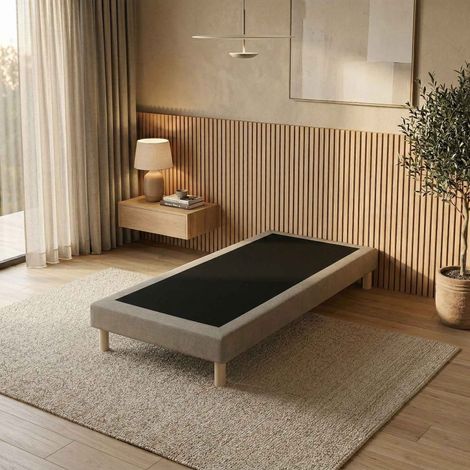 Sommier tapissier à lattes fixes couchage ferme soutien optimal 80 x 200 Sommier Taupe