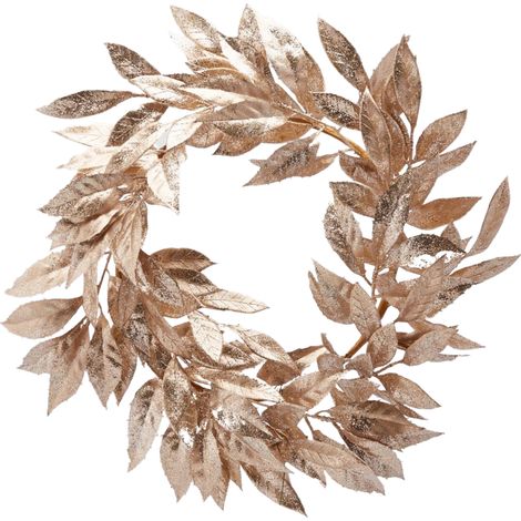 Corona di Lauro "Olis" decorazione per interno con glitter oro Ø 50 cm
