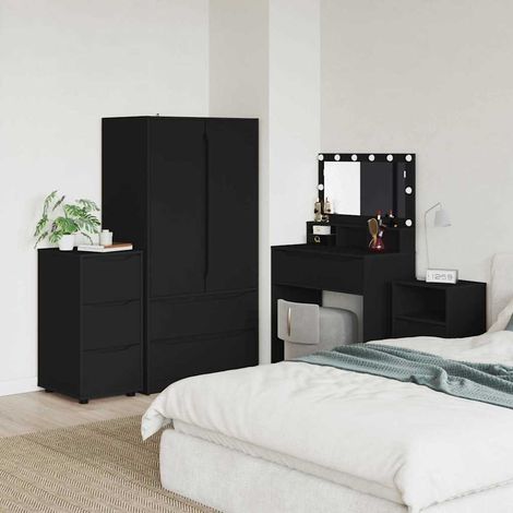 Aufbewahrungsschrank Schwarz 40 x 48 x 81 cm Holzwerkstoff