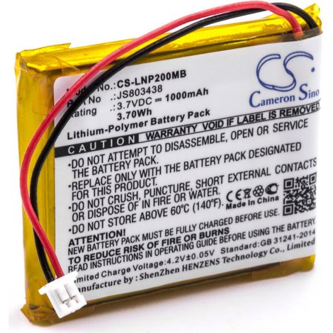 vhbw Akku Ersatz für Luvion JS803438 für Babyphone Babytalker (1000mAh, 3,7V, Li-Polymer)
