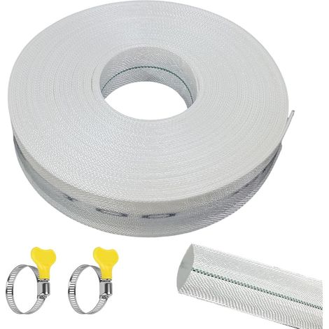 Tuyau Refoulement Plat, Tuyaux Plat en Tissu avec Collier de Serrage, Pouce Tuyau Arrosage, pour Jardin, Agriculture (20m, Ø 25mm) (1/5)