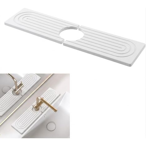 Tapis Absorbant pour évier, Tapis pour Robinet Blanc (1/5)