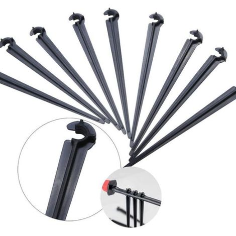 100 Pièces piquets poCpo Support de tiges fixes,Tuyau Fixe Potence Support,Plastique Outil de Jardinage,pour 4 / 7mm Goutte à Goutte Tubes Tuyau Arrosage Irrigation Jardin (1/5)