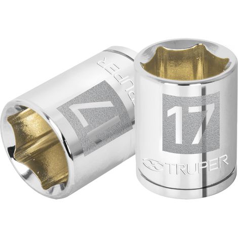 Llave vaso hexagonal, cuadro 3/8" - 17 mm
