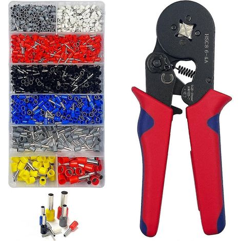 Pince à sertir, pince à manchons 1200 broches, 8 types de manchons isolants de qualité supérieure (0,5 à 10 mm), pince à manchons auto-ajustable pour applications électriques-AquaForge