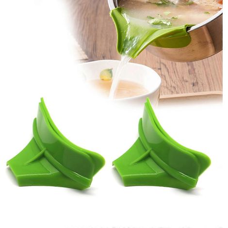Passoire verseuse en silicone, plus polyvalente que les autres ustensiles, lot économique, facile à utiliser, 2 accessoires de cuisine pour une préparation et un nettoyage sans tracas. (1/4)