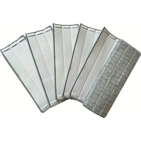 15 wiederverwendbare Mikrofaser-Besenköpfe, flaches Design mit Klebeband – ideal für Haushaltsmoppstiele (Set à 15)